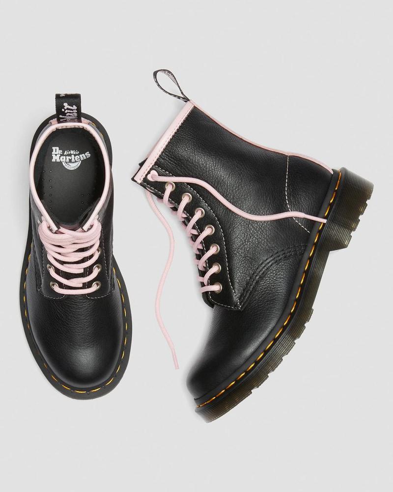 Women's Dr Martens 1460 Contrast Leather Lace Up Boots Black / Pink | AU 153HAP